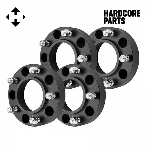 4 QTY 1.25" 5x150 Black Hubcentric Wheel Spacers + 20pc Lug Nuts - Compatible with Tundra Sequoia Land Cruiser