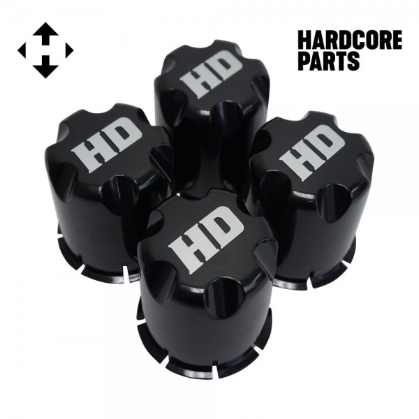 Golf Cart UTV ATV Wheel Rim 'HD' Black Center Caps (Set of 4)