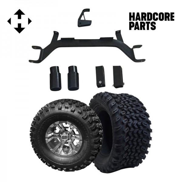 4" Drop Axle Lift Kit with 10" Wheel and Tire Combo fits EZGO Marathon (1975-1993) Gas Golf Cart
