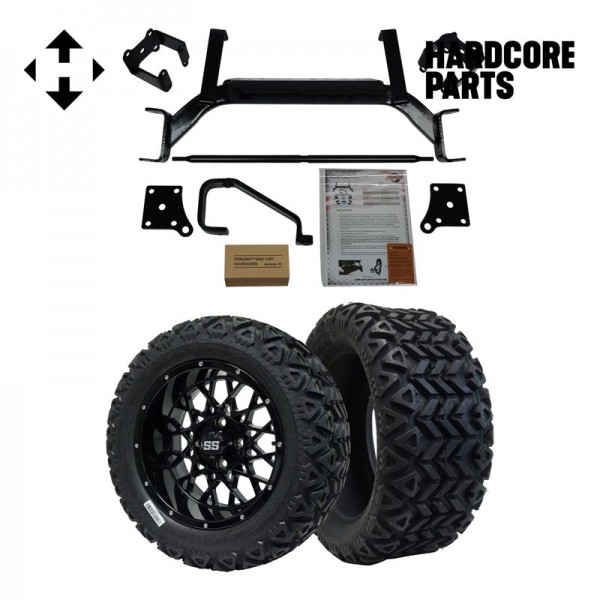 6" Drop Axle Lift Kit with 14" Wheel and Tire Combo fits EZGO TXT/PDS (2001.5-2013) Electric Golf Cart