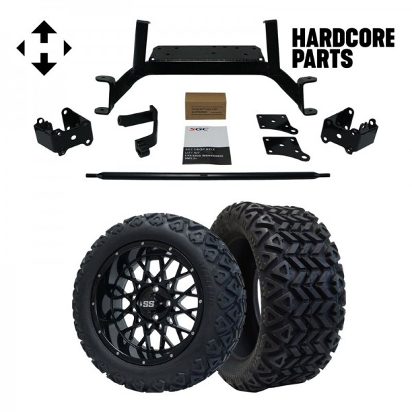 6" Drop Axle Lift Kit with 15" Wheel and Tire Combo fits EZGO MPT/WORKHORSE 1200 (2001.5-2013) Golf Cart