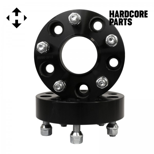 2 QTY 1" 5x100 to 5x4.5 Black Hub Centric Wheel Spacer Adapters CB 56.1mm Stud 12x1.25