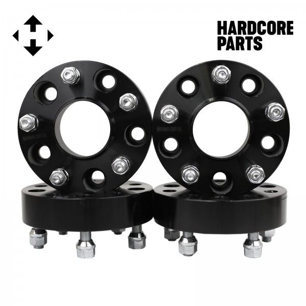 4 QTY 1.5" 5x150 Black Hub Centric Wheel Spacer Adapters CB: 110mm Stud: 14x1.5