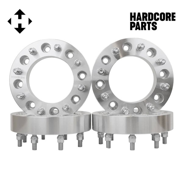 4 QTY Wheel Spacers Adapters 2" fits all 8x200 vehicle to 8x200 wheel patterns with 14x1.5 threads - Compatible with Ford Super Duty F-350 Dually Only 2005-2014 Heavy Duty