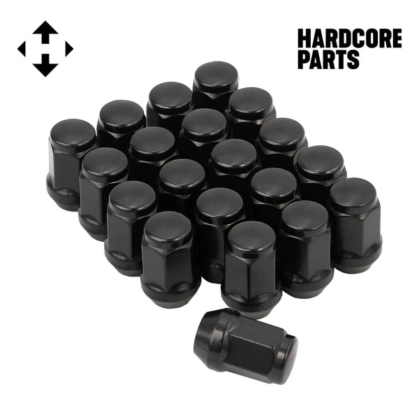 20 QTY Black Jeep Wrangler, Cherokee, Grand Cherokee, Commander Lug Nuts 1/2-20