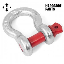 5/8" Heavy Duty D-Ring Shackle for Towing, Hauling, Sailing 3.25 Tons - Silver/Red