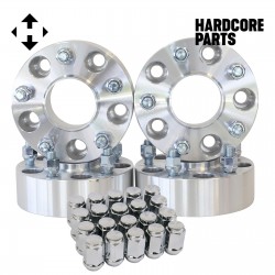 4 QTY 2" 5x5 Hubcentric Wheel Spacers Adapters Stud 1/20-20 + 20pc Lug Nuts - Compatible with Jeep