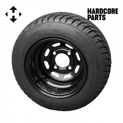 10" Black Steel Golf Cart Wheels and 205/50-10 (18"x8"-10") DOT rated Low Profile tires - Set of 4
