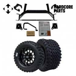 6" Drop Axle Lift Kit with 12" Wheel and Tire Combo fits EZGO TXT/PDS (2001.5-2013) Electric Golf Cart