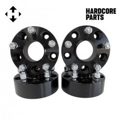 4 QTY 2" 5x5 Black Hubcentric Wheel Spacers 1/20-20 Stud + 20pc Black Lug Nuts