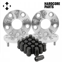 4 QTY 15mm 5x4.5 Wheel Spacers Adapters 5x114.3 12x1.5 + Black Spline Lug Nuts+Key