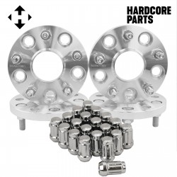 4 QTY 15mm 5x4.5 Wheel Spacers Adapters 5x114.3 12x1.5 + 20pc Spline Lug Nuts +Key