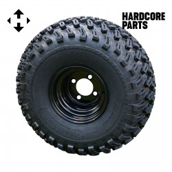 8" Black Steel Golf Cart Wheels and 22"x11"-8 DOT rated All-Terrain tires - Set of 4