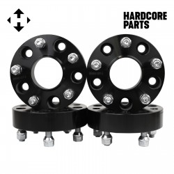 4 QTY 5x5.5 1.5" Black Hubcentric Wheel Spacer Adapters CB: 77.8mm 9/16-18 Studs