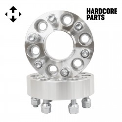 2 QTY 1.5" 6x5 Silver Hubcentric Wheel Spacer Adapters CB: 78.1mm 12x1.5 Studs