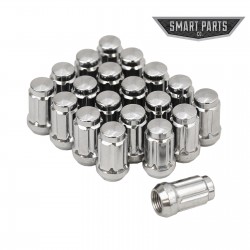 20 Jeep Lug Nuts Chrome 6 Spline Tuner 1/2-20 Closed End + Lock Key 5X5 | 5X4.5