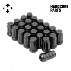 24 QTY Black Mag Style Lug Nuts - 12x1.5 Thread Size - 1.5" Length - Installs with 21mm or 13/16" Hex Socket - For many 6Lug Lexus Toyota Vehicles