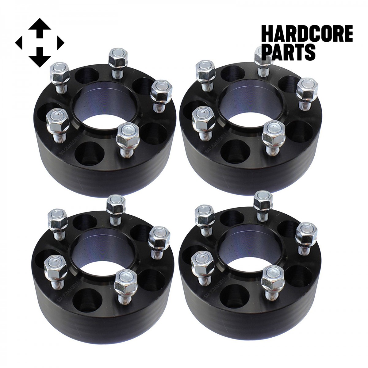 1.5" Black 5x4.5 HUBCENTRIC Wheel Spacers 4 QTY