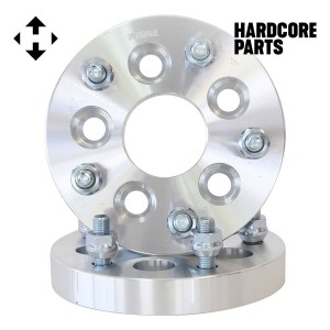 2 QTY Wheel Spacers Adapters 1" 5x100 vehicle to 5x120.7 wheel bolt patterns with 12x1.5 threads - Compatible with Buick Chevrolet GMC Chrysler Dodge Jaguar Pontiac Suburu Toyota Volkswagen