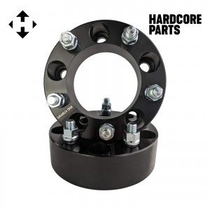 2 QTY Black Wheel Spacers Adapters 2" 5x5.5 (5x139.7) with 1/2-20 threads - Compatible with Dodge Ram 1500 Ford F100 F150 E100 E150 Bronco Jeep CJ3 CJ5 CJ6 CJ7 Scrambler