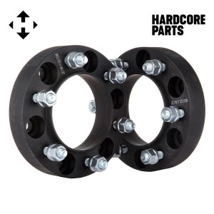 2 QTY Black Wheel Spacers Adapters 1.5" fits all 6x5.5 (6x139.7) vehicle to 6x5.5 wheel patterns with 12x1.5 threads - Fits Toyota Isuzu