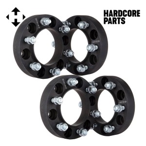 4 QTY Black Wheel Spacers Adapters 1.5" fits all 6x5.5 (6x139.7) vehicle to 6x5.5 wheel patterns with 12x1.5 threads - Compatible with Toyota Isuzu