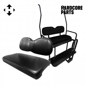 Front & Rear Seat Kit For Club Car DS Golf Cart 2000-2013 Model (Black Cushion, Grab Bar + Bonus Trailer Hitch)