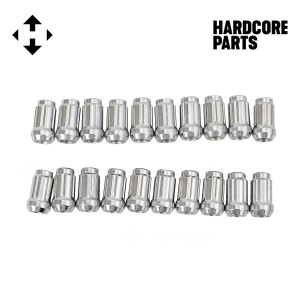 20 Jeep Lug Nuts Chrome Spline Tuner 1/2-20 Closed End + Lock Key 5X5 | 5X4.5